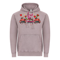 Vintage Zinc valentine's day farm trucks farm animals Vintage Hoodie - FaDigitalArtStudio