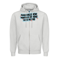 Dove Grey physically here mentally at home with my dog Zipper Hoodie - MaliasSmallBusiness