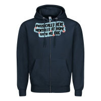 Navy physically here mentally at home with my dog Zipper Hoodie - MaliasSmallBusiness