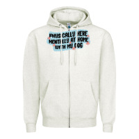Oatmeal Heather physically here mentally at home with my dog Zipper Hoodie - MaliasSmallBusiness