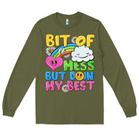 Army Green bit of a mess but doin my best Long Sleeve Tee - NancyCooperArtShop
