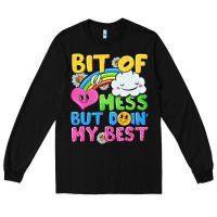 Black bit of a mess but doin my best Long Sleeve Tee - NancyCooperArtShop