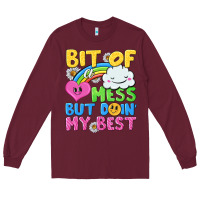 Burgundy bit of a mess but doin my best Long Sleeve Tee - NancyCooperArtShop