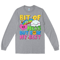 Heather Grey bit of a mess but doin my best Long Sleeve Tee - NancyCooperArtShop