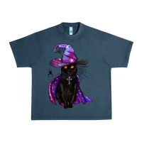 Midnight Navy black witch cat Urban Heavy Tee - BundleAndBundleShop