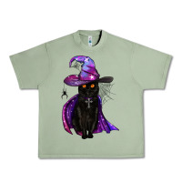 Oil Green black witch cat Urban Heavy Tee - BundleAndBundleShop