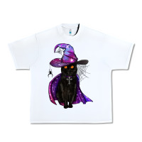 White black witch cat Urban Heavy Tee - BundleAndBundleShop