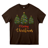Chocolate Brown merry christmas trees Heavy Core Tee - RanaPortraitStore