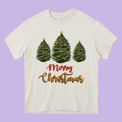 Merry Christmas Trees Heavy Core Tee Designed By Ranaportraitstore