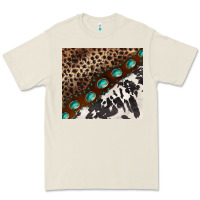 Bone leopard and cowhide gemstone leather Premium Tee - BarkalooDesign