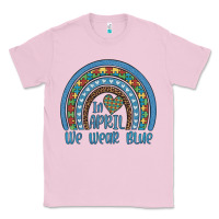 Bubblegum Pink in april we wear blue autism awareness leopard rainbow Classic Tee - Artiststas
