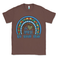 Chestnut in april we wear blue autism awareness leopard rainbow Classic Tee - Artiststas