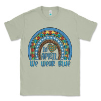 Matcha in april we wear blue autism awareness leopard rainbow Classic Tee - Artiststas