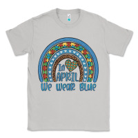 Moon Dust in april we wear blue autism awareness leopard rainbow Classic Tee - Artiststas