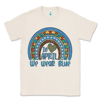 Natural in april we wear blue autism awareness leopard rainbow Classic Tee - Artiststas