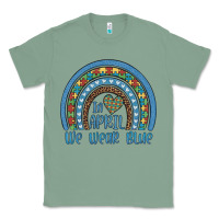 Sage in april we wear blue autism awareness leopard rainbow Classic Tee - Artiststas