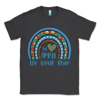 Smoke in april we wear blue autism awareness leopard rainbow Classic Tee - Artiststas