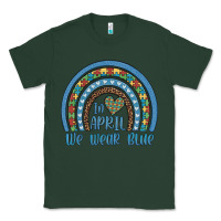 Sports Green in april we wear blue autism awareness leopard rainbow Classic Tee - Artiststas