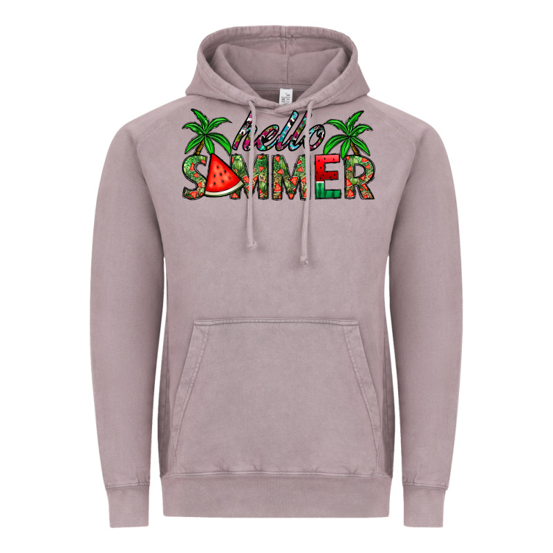 Hello Summer Vintage Hoodie by CowhideDigitalArt | Teevron