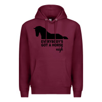Burgundy everybody's gotta horse neigh Premium Hoodie - Bettercallsaul