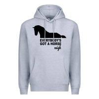 Heather Grey everybody's gotta horse neigh Premium Hoodie - Bettercallsaul