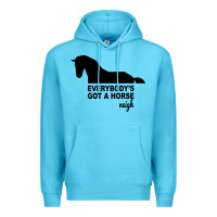 Ocean Blue everybody's gotta horse neigh Premium Hoodie - Bettercallsaul