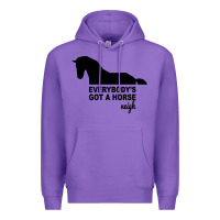Purple everybody's gotta horse neigh Premium Hoodie - Bettercallsaul
