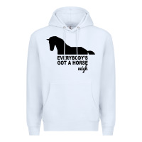 White everybody's gotta horse neigh Premium Hoodie - Bettercallsaul