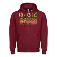 Burgundy retro blessed redeemed quotes Zipper Hoodie - MaliasSmallBusiness