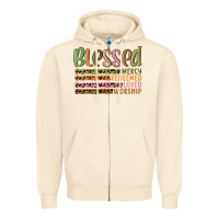Sandshell retro blessed redeemed quotes Zipper Hoodie - MaliasSmallBusiness