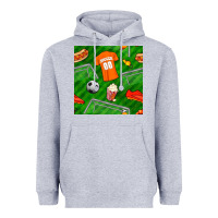 Heather Grey soccer ball uniform and shoes seamless pattern Heavyweight Hoodie - BundleAndBundleShop