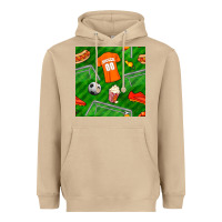Mushroom soccer ball uniform and shoes seamless pattern Heavyweight Hoodie - BundleAndBundleShop