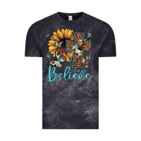 Cloud Black believe leopard cross sunflower butterfly Vintage Tee - JahusDesignShop