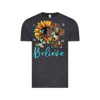Vintage Black believe leopard cross sunflower butterfly Vintage Tee - JahusDesignShop