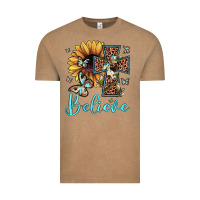 Vintage Coffee believe leopard cross sunflower butterfly Vintage Tee - JahusDesignShop