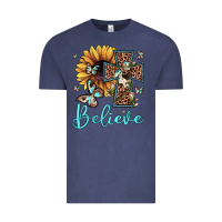 Vintage Denim believe leopard cross sunflower butterfly Vintage Tee - JahusDesignShop