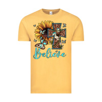Vintage Mustard believe leopard cross sunflower butterfly Vintage Tee - JahusDesignShop