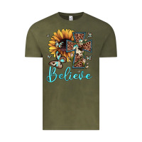 Vintage Olive believe leopard cross sunflower butterfly Vintage Tee - JahusDesignShop