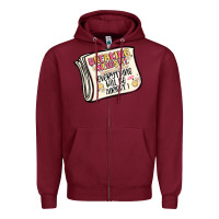 Burgundy breaking news everything will be alright Zipper Hoodie - MaliasSmallBusiness