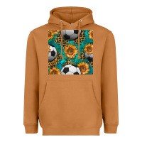 Meerkat soccer balls and sunflowers with leopard and gemstone seamless pattern Heavyweight Hoodie - BundleAndBundleShop