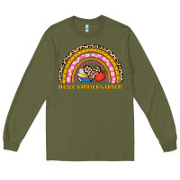 Army Green back to school rainbow hello kindergarten Long Sleeve Tee - AdoDesignShop