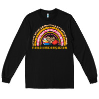 Black back to school rainbow hello kindergarten Long Sleeve Tee - AdoDesignShop