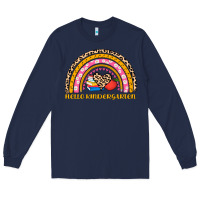 Navy back to school rainbow hello kindergarten Long Sleeve Tee - AdoDesignShop