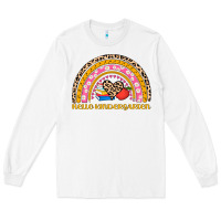 White back to school rainbow hello kindergarten Long Sleeve Tee - AdoDesignShop