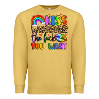Antique Gold kiss whoever the fuck you want Premium Sweatshirt - LillyAllenDesigns