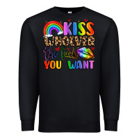 Black kiss whoever the fuck you want Premium Sweatshirt - LillyAllenDesigns