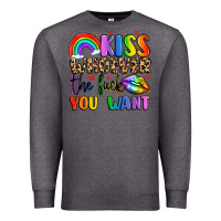 Charcoal Heather kiss whoever the fuck you want Premium Sweatshirt - LillyAllenDesigns