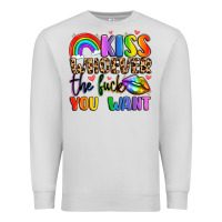 Dove Grey kiss whoever the fuck you want Premium Sweatshirt - LillyAllenDesigns