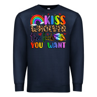 Navy kiss whoever the fuck you want Premium Sweatshirt - LillyAllenDesigns