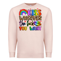 Pale Pink kiss whoever the fuck you want Premium Sweatshirt - LillyAllenDesigns